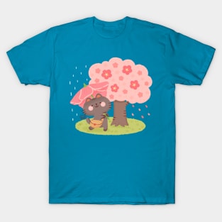 Hanami Sakura Cat T-Shirt